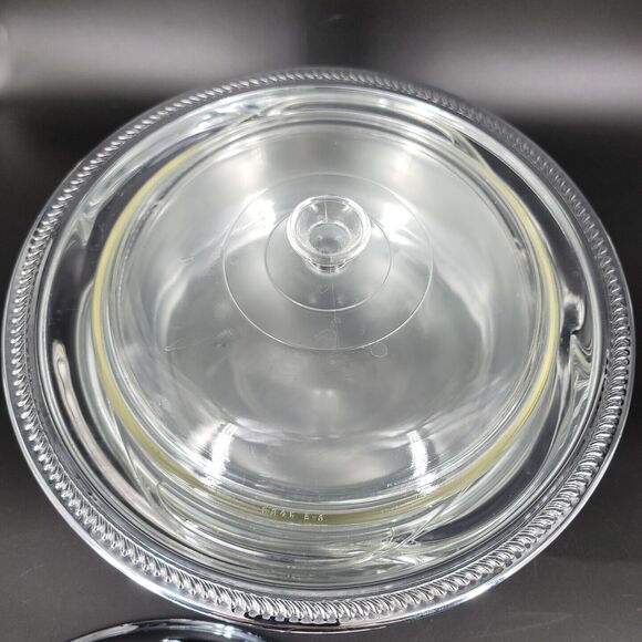 Forbes & Co Art Deco Footed Lidded Silver Plated Serving Dish c.1920-30s + Pyrex - Picture 4 of 12